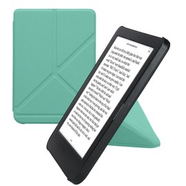 kwmobile Case Compatible with Kobo Clara BW/Clara Colour/Tolino Shine (5) / Shine Colour Case - Faux Leather Case - eReader Protective Case - Cover Mint Green