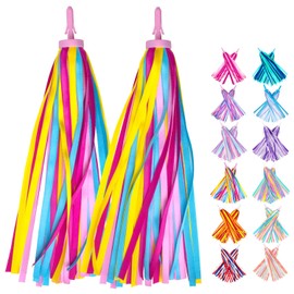GUIZIYAO Pack of 2 Children's Bicycle Streamers, Bicycle Accessories Children, Colourful Handlebar Fringes, Children's Handlebar Fringes, Bicycle Handlebar Streamers, for Children's Bicycles