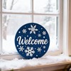 Winter Welcome Door Sign for Front Door,Wooden Snowflake Home Decor