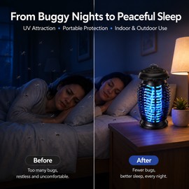 Portable Bug Zapper Lamp for Indoor & Outdoor Use – UV Electric Insect Killer for Mosquitoes and Flies