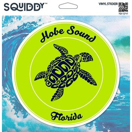 Squiddy Hobe Sound Florida Turtle Beach - Vinyl Sticker Decal for Phone, Laptop, Water Bottle (2.5" high)
