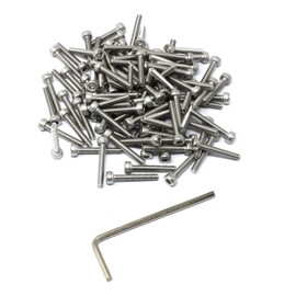 iexcell 100 Pcs M3 x 20mm Thread Pitch 0.5 mm Stainless Steel 304 Hex Socket Head Cap Screws Bolts Kit