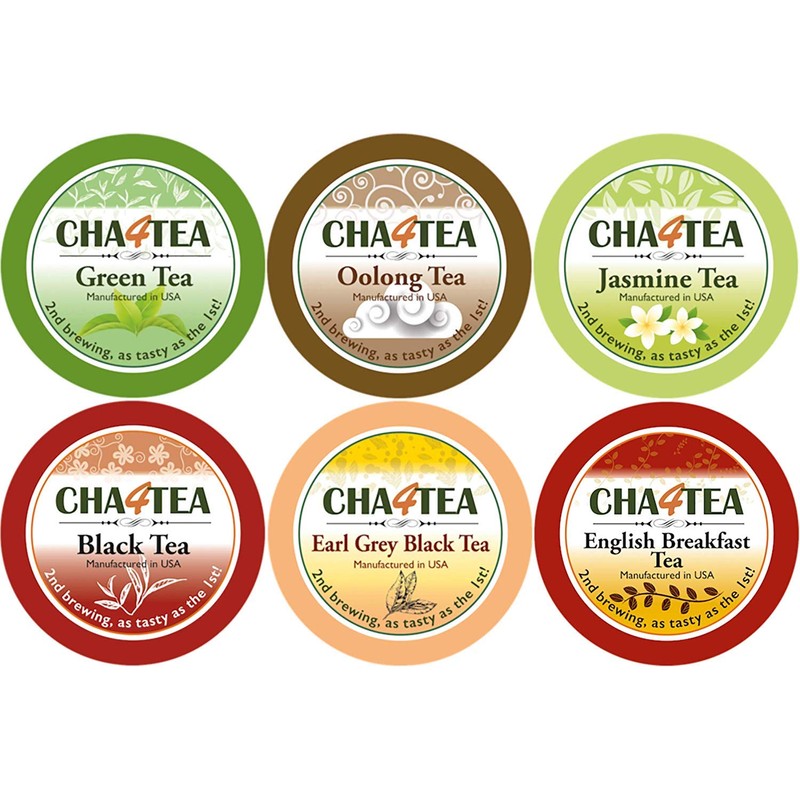 Cha4TEA 36-Count Variety Tea Sampler Pack for Keurig K-Cup Brewers,