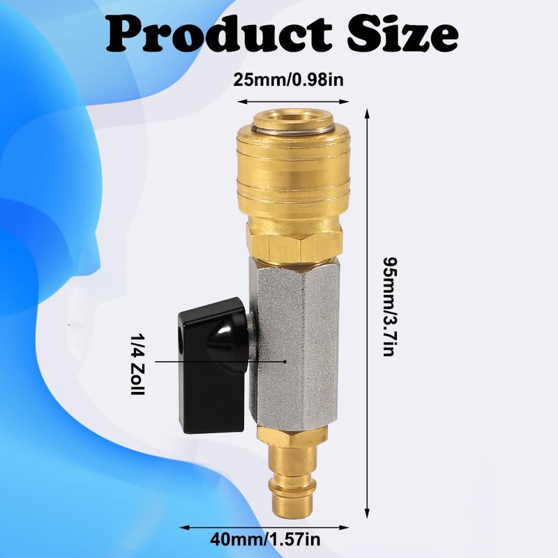 Compressed Air Stop Valve, 1/4 Inch Compressed Air Quick Release
