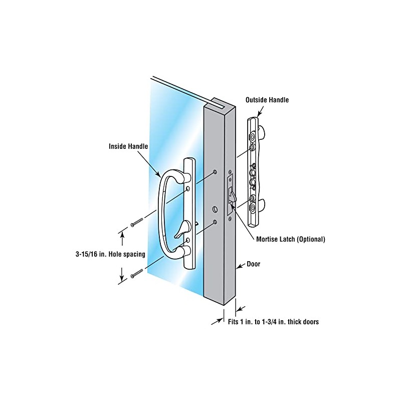 Prime-Line C 12807 Mortise Style Sliding Patio Door Handle Set