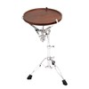 Adjustable Round Side Table with Metal Stand, Wood Top,Chrome Base,Small