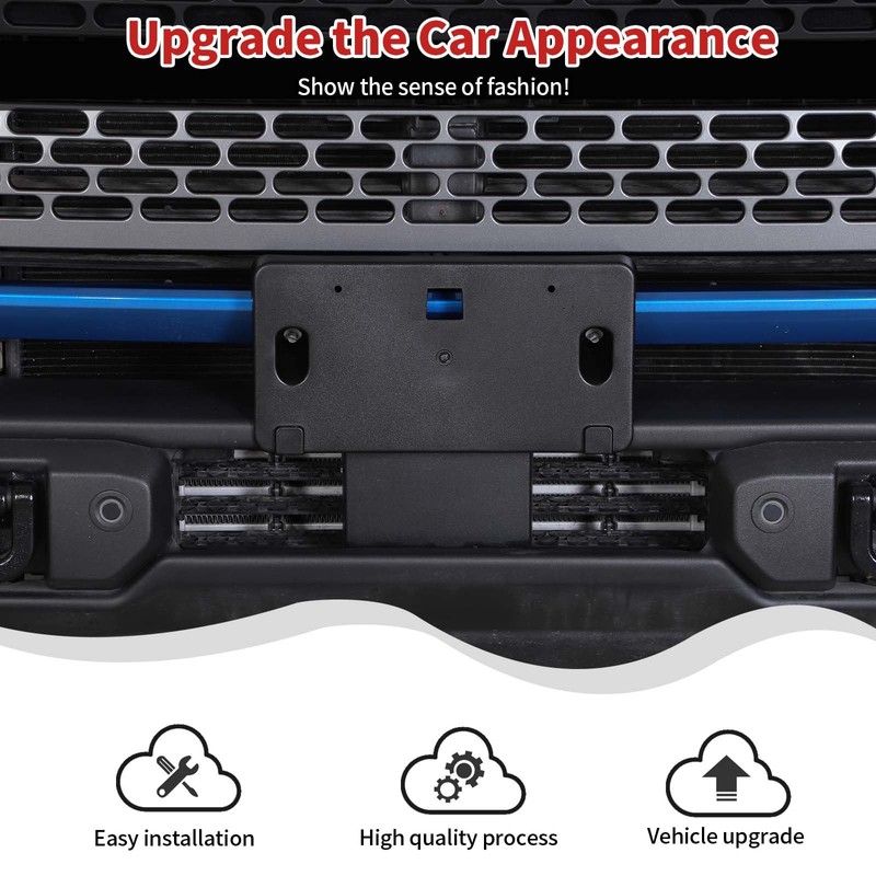 HTHE Front License Plate Mount for Ford Bronco Front License
