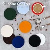 Set of 4 Black Silicone Coasters, Double-Sided Absorbent Felt &