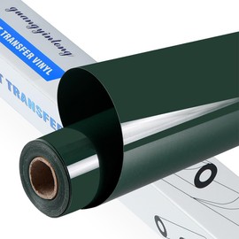 guangyintong Dark Green Heat Transfer Vinyl HTV Rolls, 12" x 20ft Dark Green Iron on Vinyl for T-Shirts Glossy Surface HTV Vinyl for All Cutter Machines Easy to Cut & Weed for Heat Vinyl Design