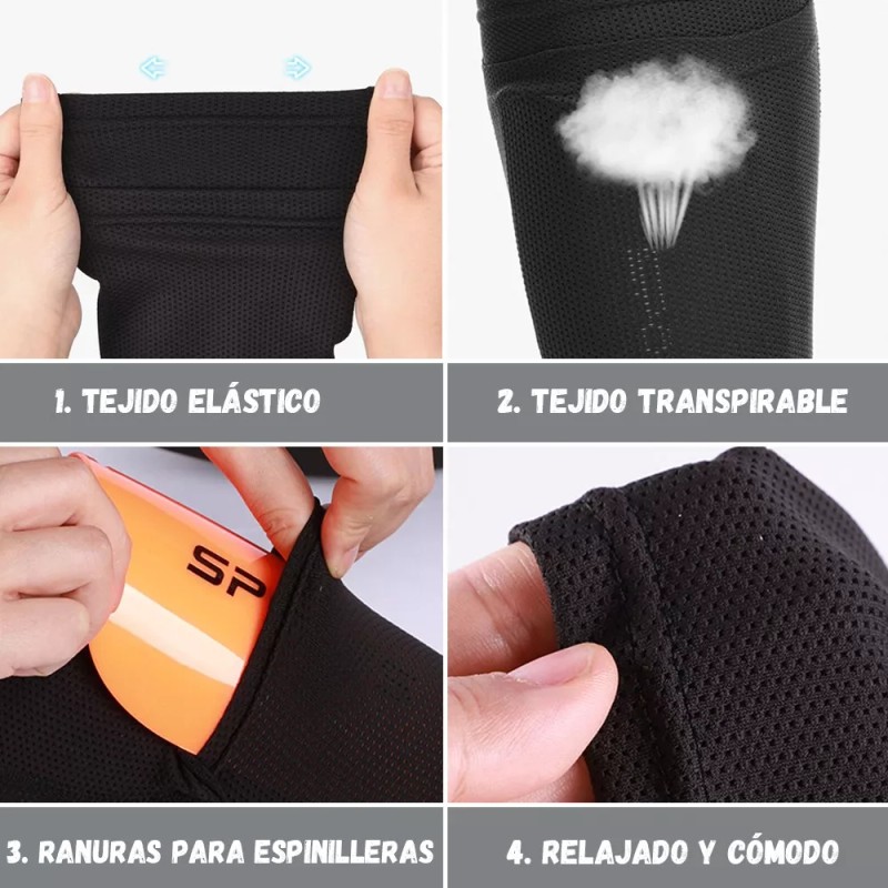 LOMETEB Espinilleras De Fútbol Con Porta Espinilleras Adulto