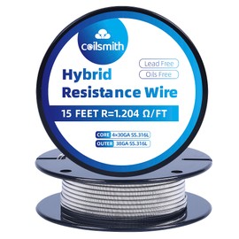 Hot Heating Wire - Versatile 15ft Resistance Wire for Kilns, Pottery, and Forging. Highly Resistant, Hybrid Core, Ideal for Prebuilt Coils and Fused Clapton Wire Creations.Wire 316L 30x4+38ga