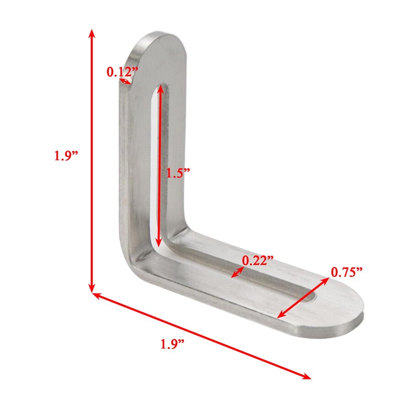 Xiaoyztan 8 Pcs Adjustable L Brackets Stainless Steel Reinforced Slotted