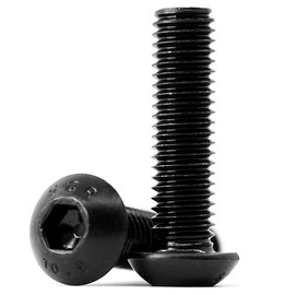 (80 Pieces) M4 x 35 mm Rounded Head Screws with Hexagon Socket 10.9 Degree Carbon Steel Allen Screws Full Thread Black