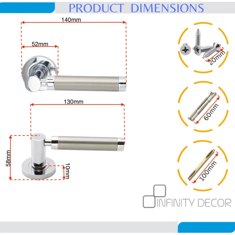 Zishan Two Tone Zamak Rosette Door Handle Set