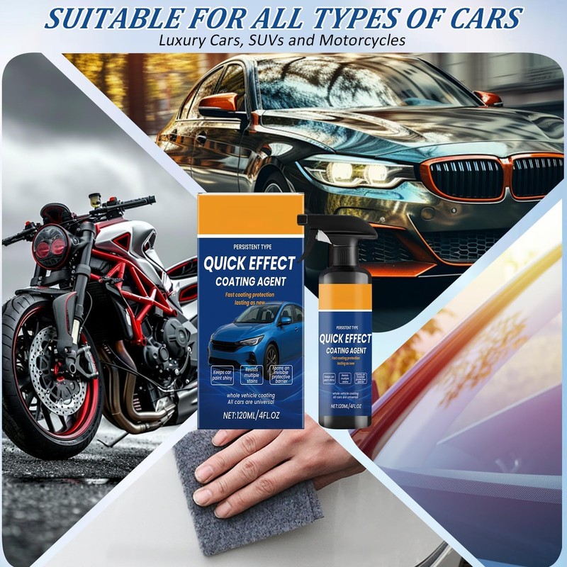 Car Quick Coating Spray, 2-Pack, Advanced Paint Protection, Vehicle Detailing