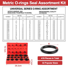 419 Piece Sealing Rings Set Sealing Ring O Ring Assortment O Rings Assortment O Rings Rubber Seals Tap Seal Tap O Ring Set Sealing Rings Rubber Seal Round Diameter 3-50 mm