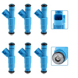ASTOU Fuel Injectors 4Holes Set of 6Pcs Fit for Jeep for Liberty 3.7L 2002-2003 for Dodge for Ram 1500 3.7L 2002-2003 Replacement OEM 0280155972