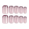 Red French Tip Press on Nails Medium Square Fake Nails