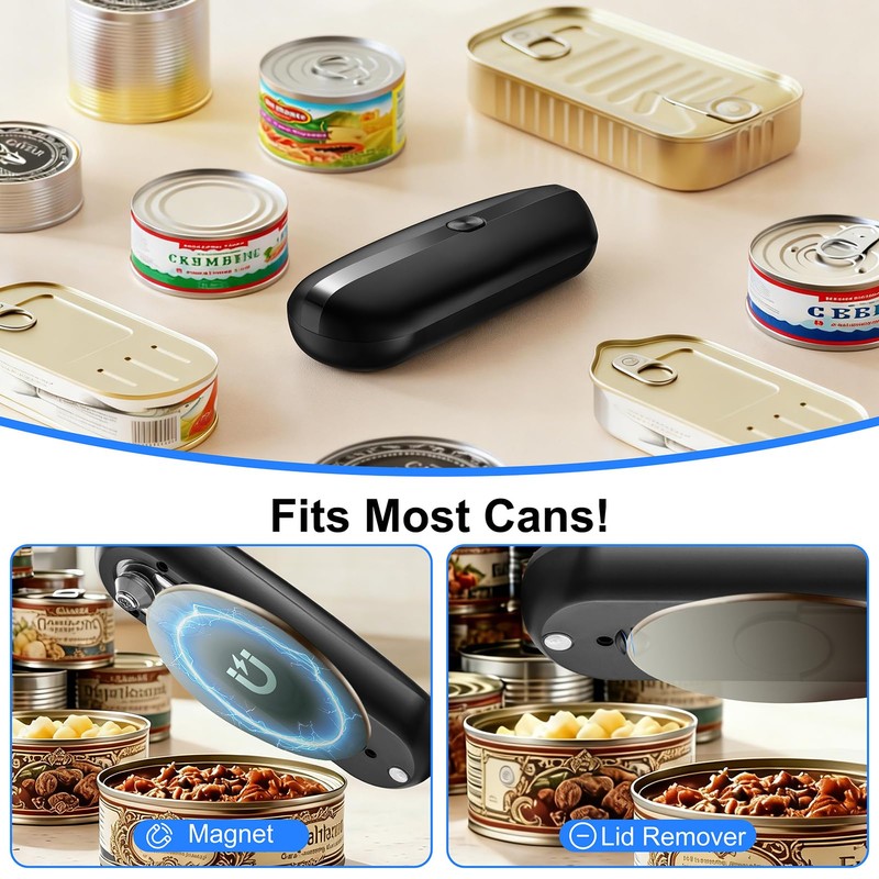 Electric Can Opener, Automatic Hands-Free Can Opener with Smooth Edge,