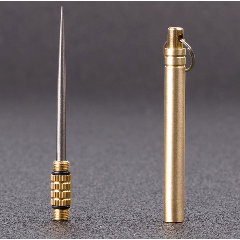 Pack of 6 Portable Titanium Toothpicks Metal Toothpicks with Keychain
