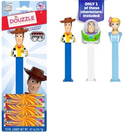 DOUzzle Kosher Pez Candy & Dispenser + 3 Assorted Fruit Refills (Pack of 1) Gluten Free, Kosher Parve, USA Made