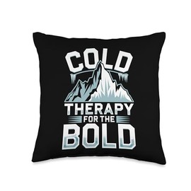 Ice Bath and Cold Shower Wellness Cold Therapy Recovery Tee Throw Pillow