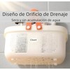 Canasta para Baño de Plástico, 2 piezas con Asa, Portátil,