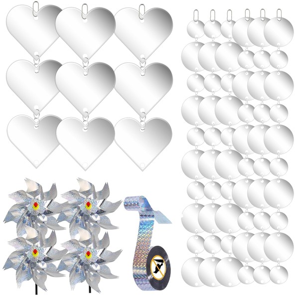 SERPITY 43 Pcs Bird Devices Outdoor Set, Bird Scare Discs