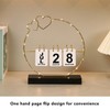 Perpetual Flip Calendar with LED Light Durable Construction Metal Art