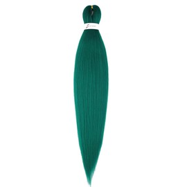 BALINGHAIR Pre Stretched Braiding Hair Grass Green Braids Hair Extensions 26 Inch(Green-1Pcs)