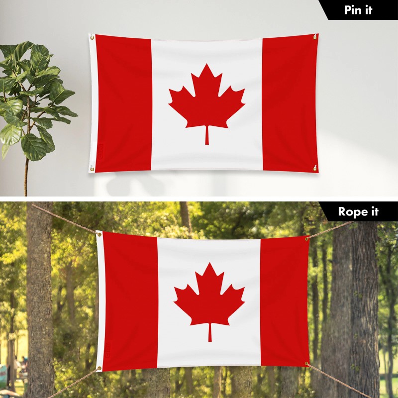 G128 2 Pack: Canada Canadian Flag 3x5 Ft Printed 150D
