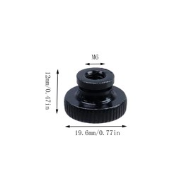 Pastlla 12 Pcs M6 x 20 x 12mm Carbon Steel Nut High Head Through Hole Fitting for 3D Printer Parts, Knurled Thumb Nuts, Black