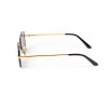 Unbranded Men's Gold Wire Frame Rimless Gem Cut Smoke Gray