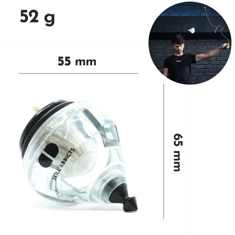 SA Ball Bearing Spin Top - Clear (Includes Spintop Strings,