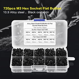 720pcs M3 4/6/8/10/12 Par de Tornillos de Aleaci?n Tornillos Torx