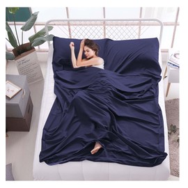 BREENHILL Double Sleeping Bag Liner，Camping Sheets & Travel Sheet, Hostels & Traveling Adult Sleep Sack for Backpacking, Hotels Lightweight Single & Double Camping Sleeping Bag Liners Navy