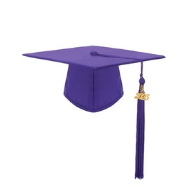 GradClassical Unisex Adult Matte Graduation Cap with 2025 Tassel for High School and Bachelor (Franklin Purple