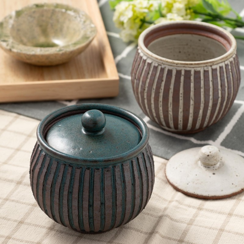 Marui Pottery MR-3-4031 Shigaraki Ware Hephimon Storage Container, Canister, Height