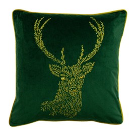 furn. Forest Fauna Stag Cushion Cover, Emerald, 50 x 50 cm