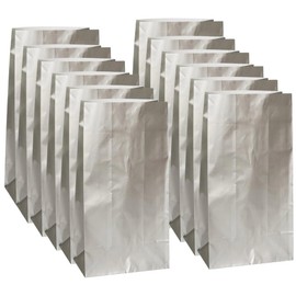 Sparkling Silver Metallic Paper Party Bags - (Pack of 10) - Premium, Eye-catching, and Eco-friendly Gift Bags for Any Celebration or Event