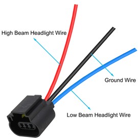 Xiatiaosann H13 9008 Lamp Holder Car Headlight Plug Female Adapter Wiring Harness, Pack of 5 LED Socket Adapter Pre-Wired Wiring Harness Socket Replacement