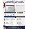 4 Pack America 250th Anniversary 1776-2026 Silver Serving Trays with