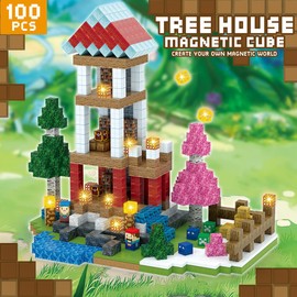 JOYYAGSK 1 Inch 100PCS Magnetic Building Blocks Set, Magnet Cubes Toys for Toddler Kids, Montessori STEM Magnet Toys Christmas Birthday Gifts for Children Boys Girls