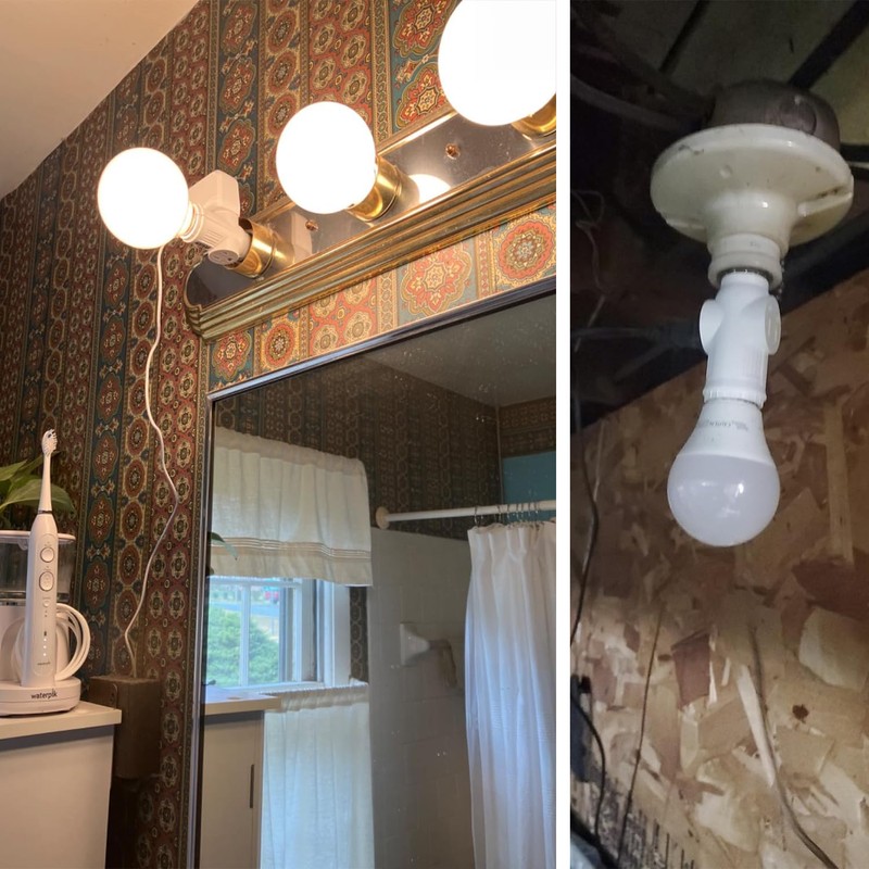 1 Pack, Light Socket to Plug Adapter,Light Bulb Outlet Adapter,Convert