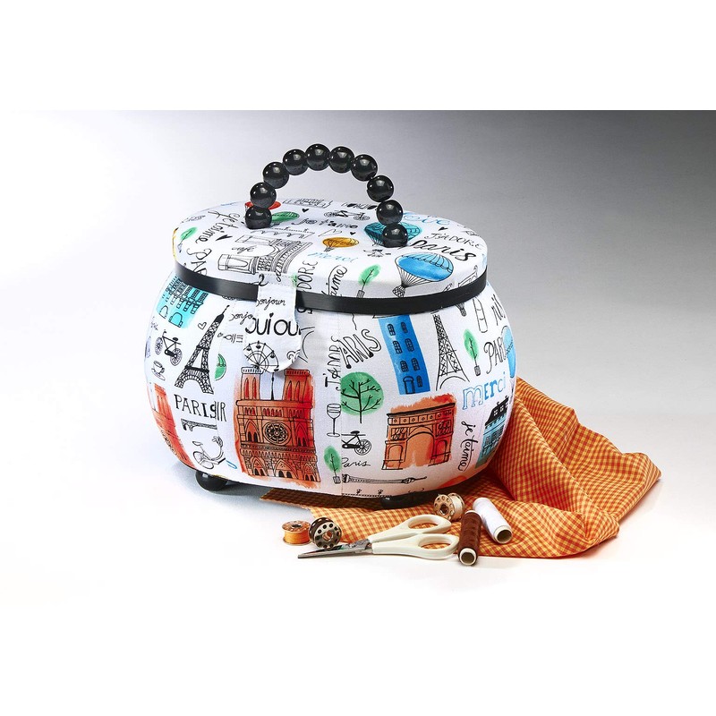 Kobolo Sewing Box Sewing Basket Sewing Box Plastic Textile White