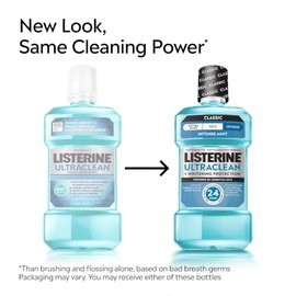 Listerine Ultraclean - Enjuague bucal antiséptico para el cuidado bucal, tecnología Everfresh para ayudar a combatir el mal aliento, gingivitis, placa