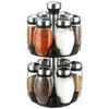 Calolin 2 Layer Rotating Spice Rack Organizer with 12 Glass