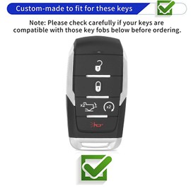 WENHENI Keyless Entry Systems Key for RAM Key Fob Cover Shell with Keychain Fit for 2019 2020 2021 2022 2023 Dodge RAM 1500 Smart Key (5Buttons Gold-Pink)