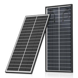 Rvpozwer 100 Watt Bifacial Solar Panel, 18BB Monocrystalline High Efficiency Module, Dual-Sided 12V/24V for RV, Boat, Cabin, Camping, Off-Grid Systems