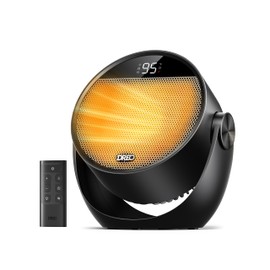 DREO Space Heater 1500W, 60° Adjustable Tilt, 10.5ft/s Portable Electric Heaters for Indoor Use with Thermostat, 8 Safety Protections, 3 Modes, Remote, Quiet Desk Heater for Bedroom, Office, Black